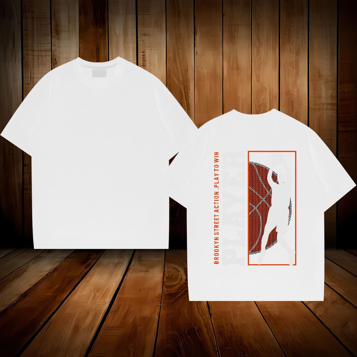Popular Men T Shirts 100% Cotton 230g basketball Casual Customized Print Pure Cotton Men Tees 2024 DIY Wear