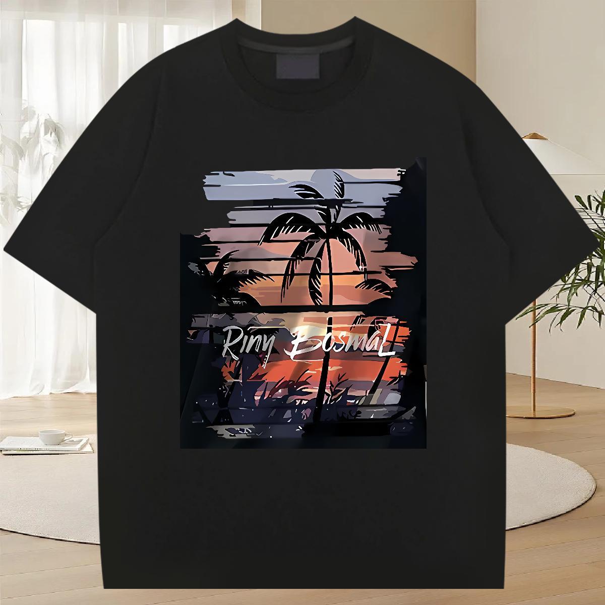 Popular T Shirt For Man 230g 100% Cotton scenery Outdoor Custom Anime O-Neck Short Sleeve Men Tops Tees Customized Clothes