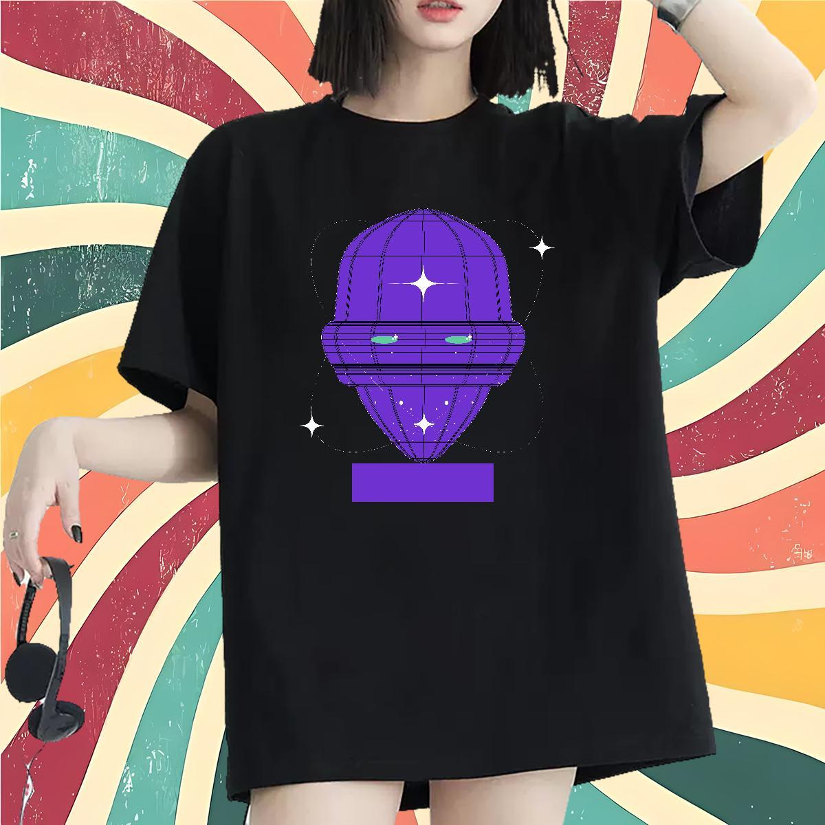 Unisex Women Tshirts 230g Cotton universe Hip Hop Street Womens T Shirts Breathable Cartoon Anime Top Tees