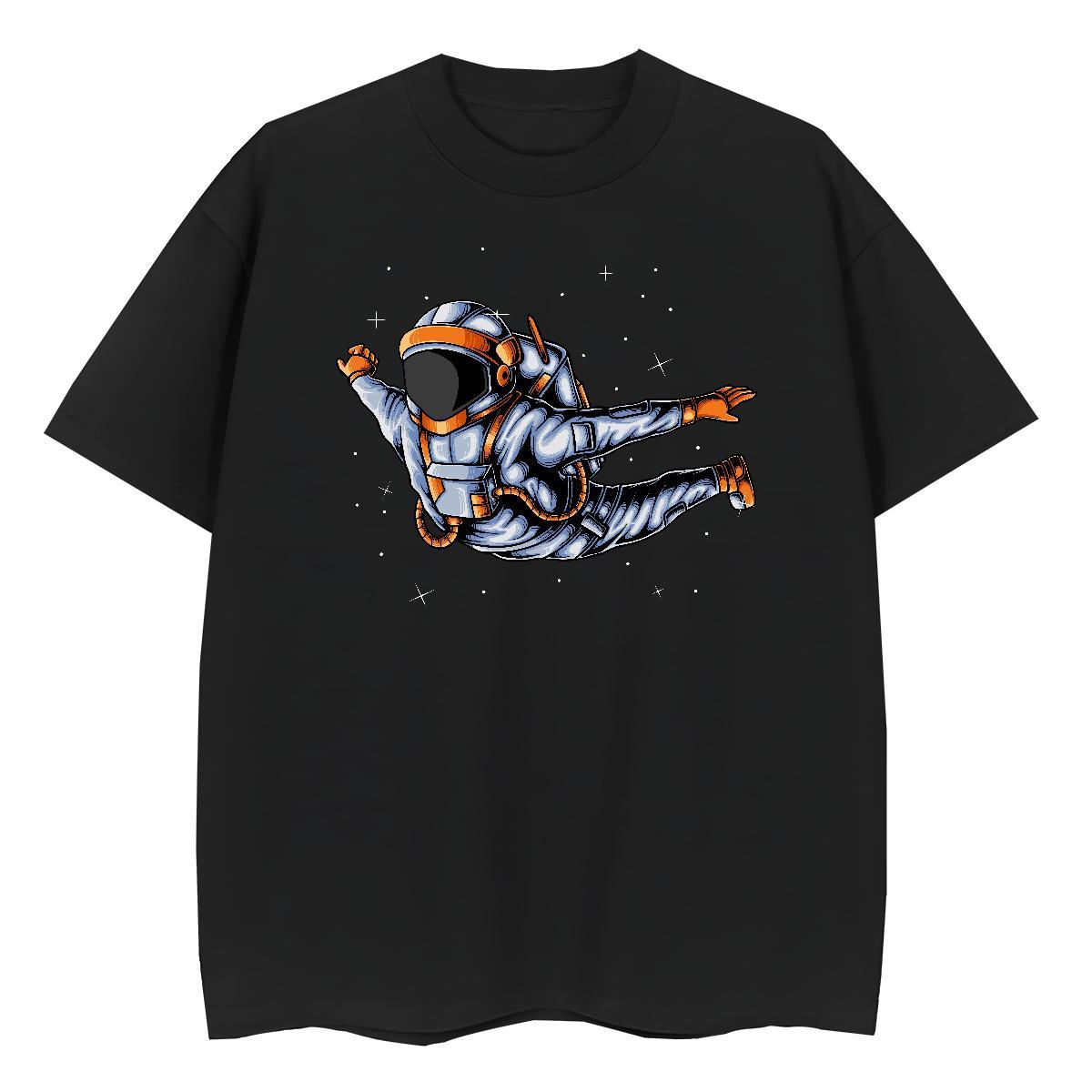 Unisex Lady T shirt 230g Pure Cotton cosmonaut Daily Outfit T-Shirts Short sleeve Soft Customized Clothings