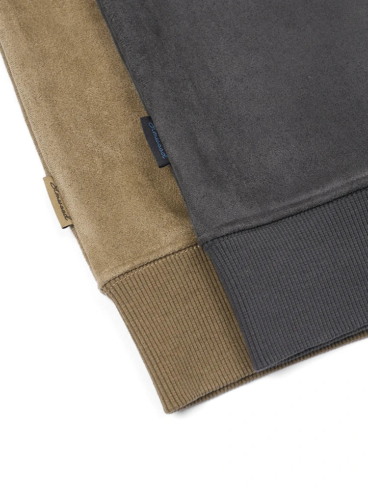 Autumn Collection 420gsm Suede Fabric Warm Wool Lining Sweater Mens Extra Large Retro Hoodie 240823