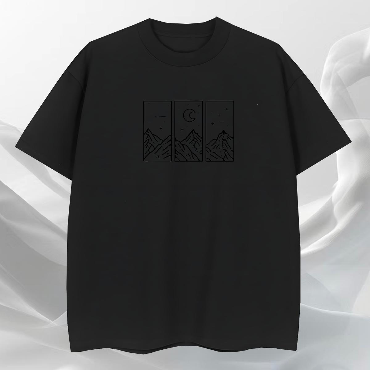 Soft Men T Shirts 230g 100% Cotton mountains Sports Casual Oversized 4XL Breathable Short Sleeve Men Tees DIY Customized Tshirts