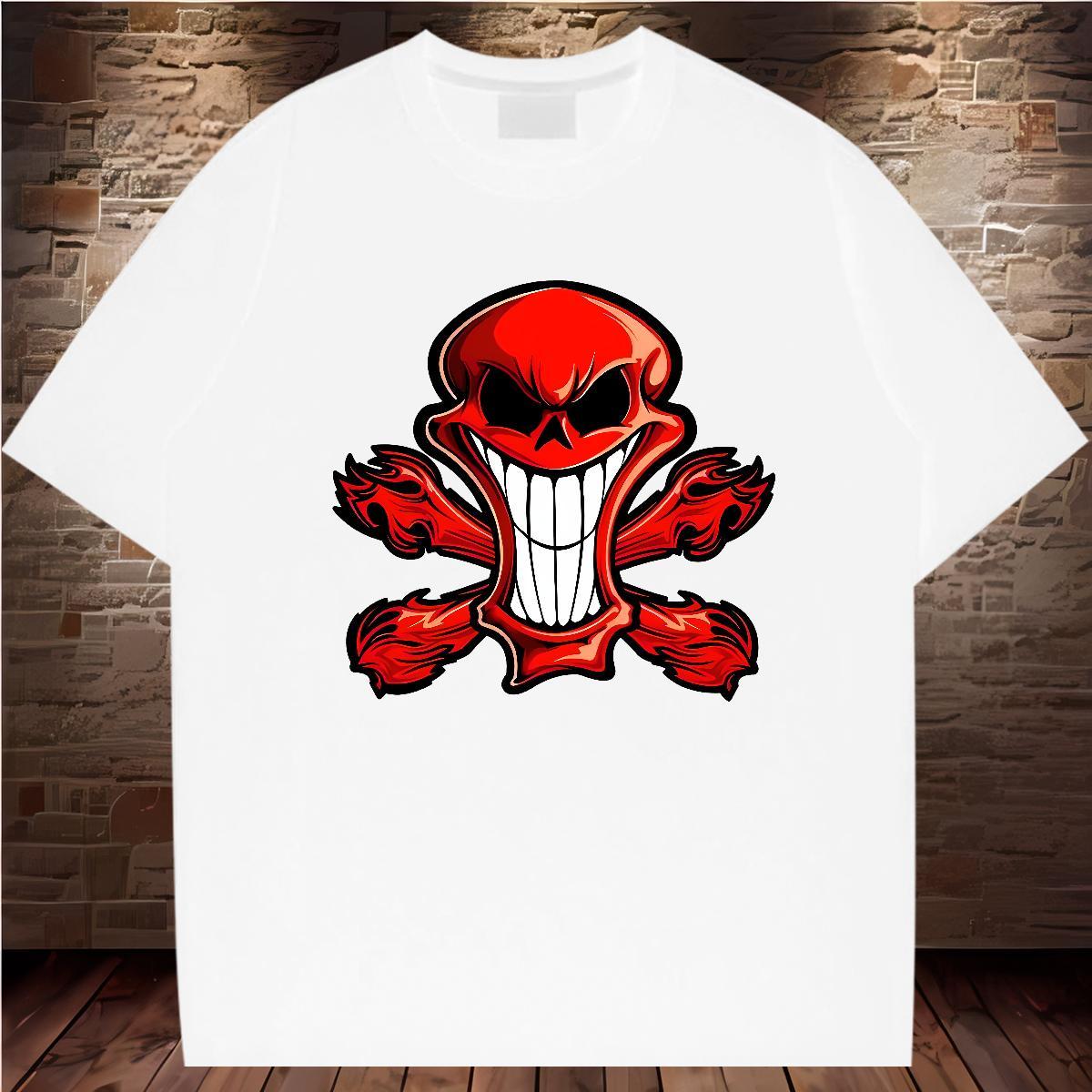 Unisex Men T Shirts 230g Pure Cotton monster Beach Black Oversized Breathable Short Sleeve Mens Tshirts 2024 Summer Tops Shirt