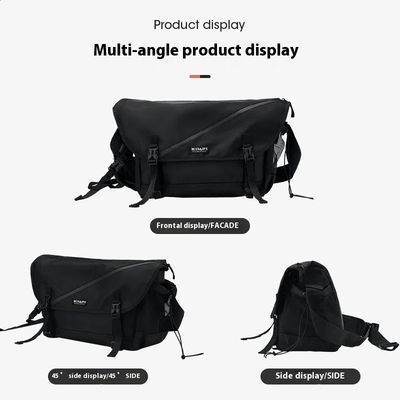 Causal Nylon Shoulder Man Bag Japanese School Laptop Sling Mens Bag Streetwear Travel Cross Bag Messenger Bags for Men 240824