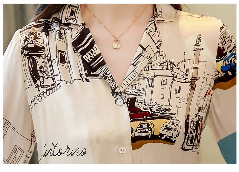 camisas e blusas ropa de mujer ofertas Summer Shirt Women tops Blouse 3/4 Long Sleeve Printing Flower V Neck Blouse Tops 240823
