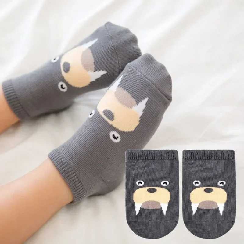 Kids Childrens Socks for Girls Boys Non-slip Print Cotton Toddler Baby Cartoon Ankle Socks Newborns Infant Short Socks Clothing CL240825