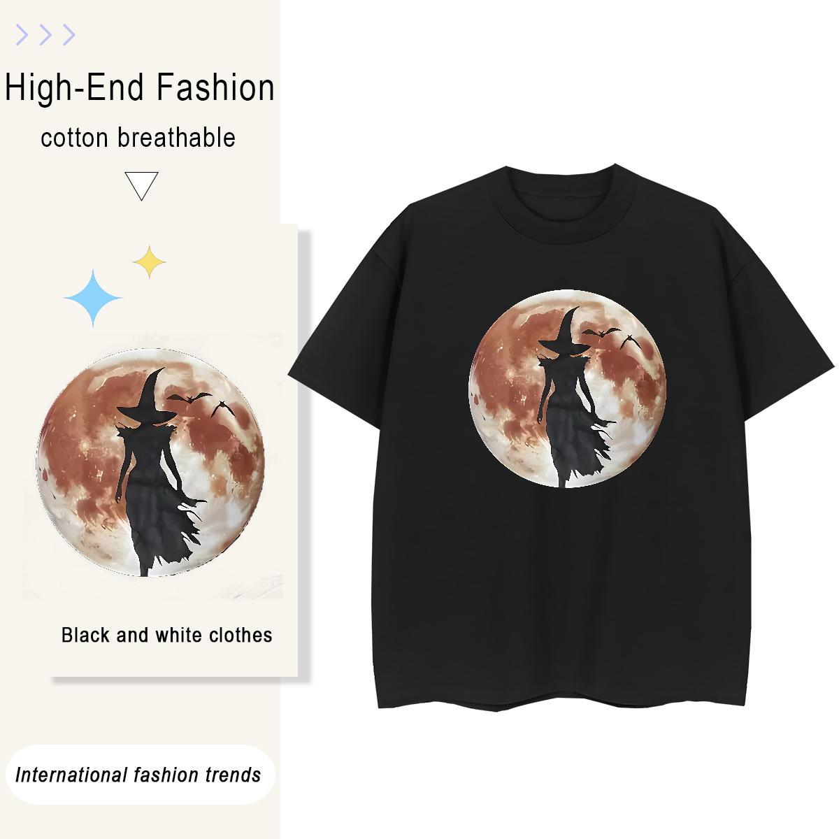 2024 Designer Men Tshirts witch Beach 230g Pure Cotton Tops Short Sleeve O-Neck Classic Mens T Shirts Customized