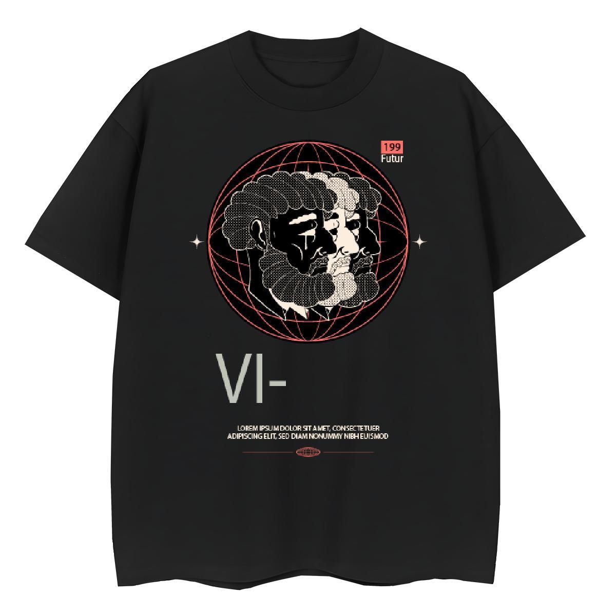 Comfortable Lady T shirt 230g Cotton star High Street Hip Hop T-Shirts for Women Crew Neck Breathable Anime Clothes Shirt