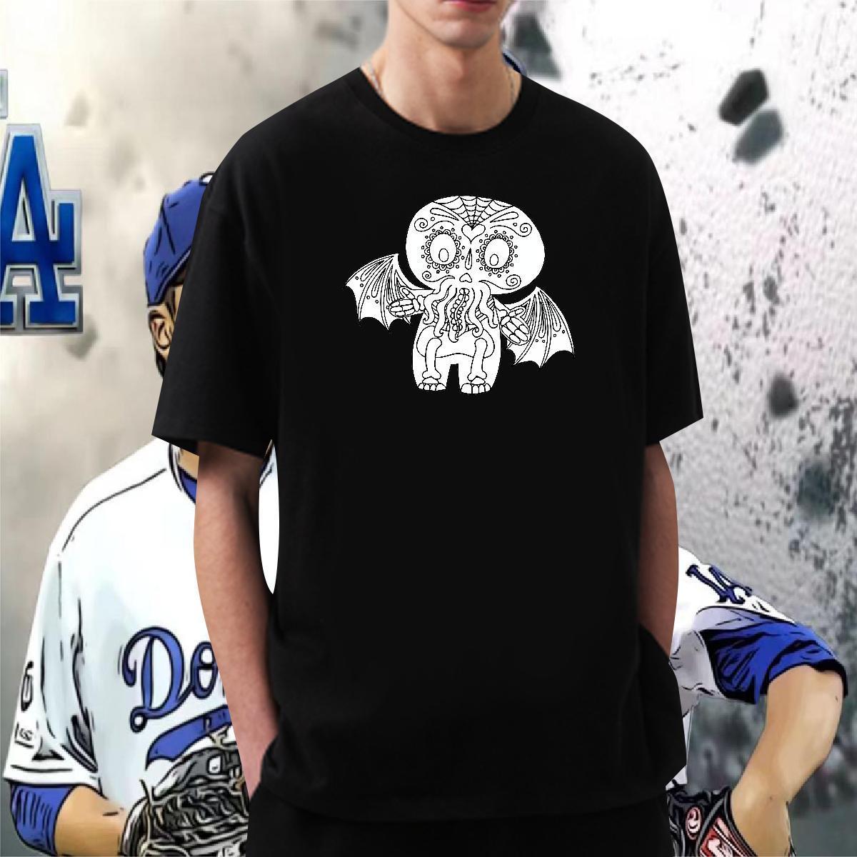 Cool Design T Shirts Men 230g 100% Cotton skull Casual Daily Wear DIY Printed Breathable Crew Neck Mens Tshirts Fashion Design Clothings