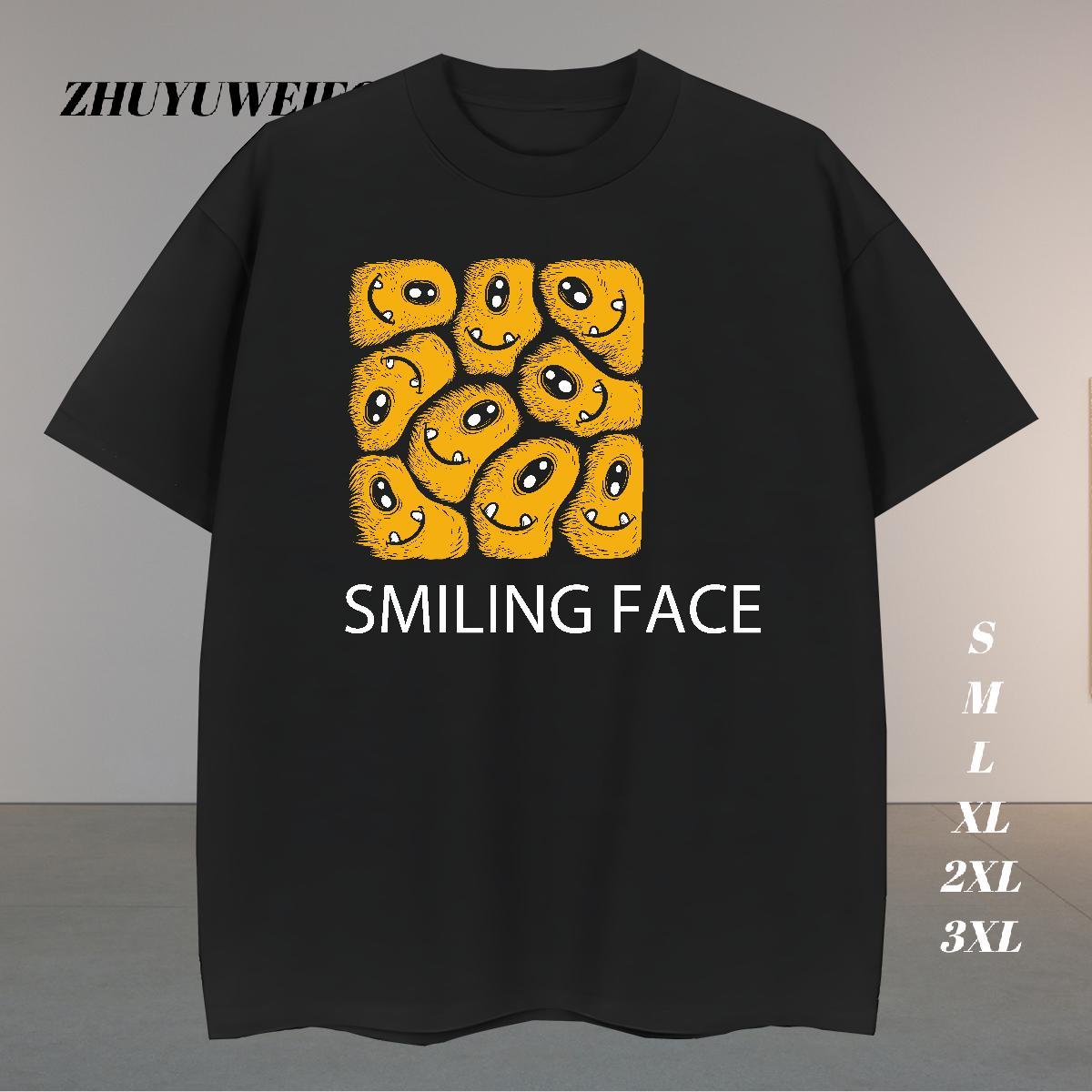 Loose T Shirts Men 230g Cotton ET Casual Floral Print Breathable Short Sleeve Mens Tshirts 2024 New Tee Shirt