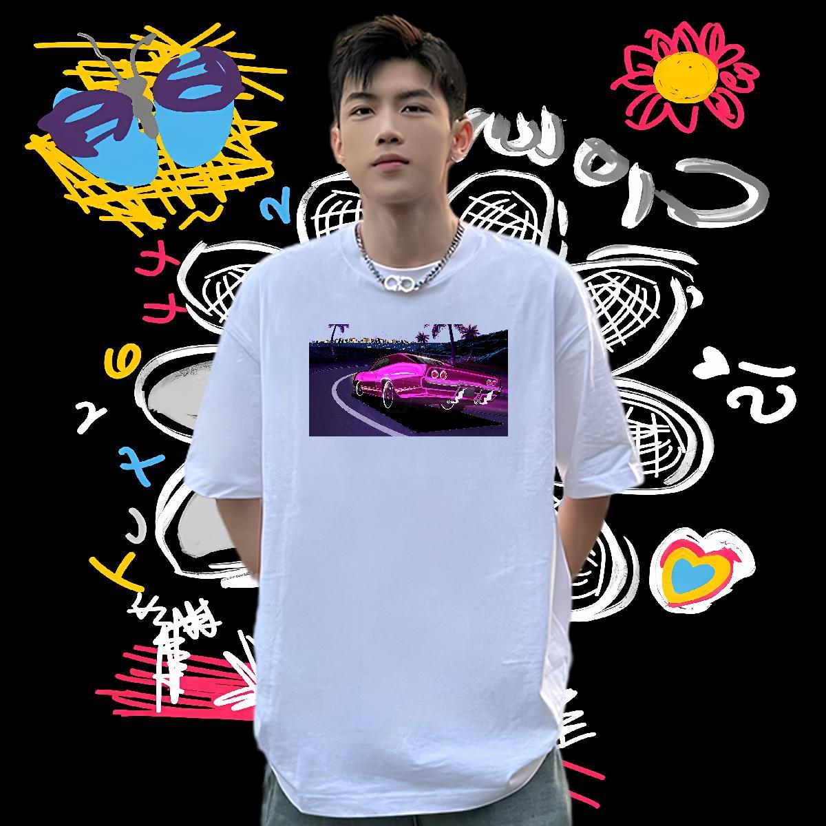 TOP Quality Men T Shirts 230g 100% Cotton car Street Casual Custom Print Oversized Breathable Crew Neck Men Tees Customized Wear