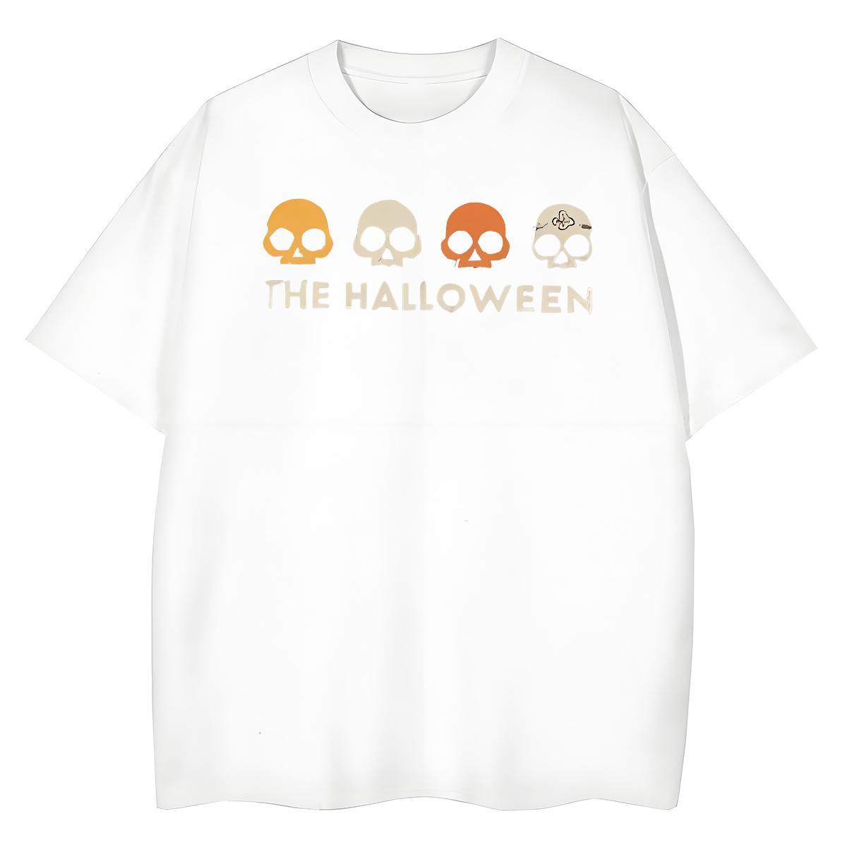 Stylist Tshirt for Man Woman halloween Casual Beach 230g Cotton Clothings O-Neck Short Sleeve Cool T Shirt For Man Floral Print
