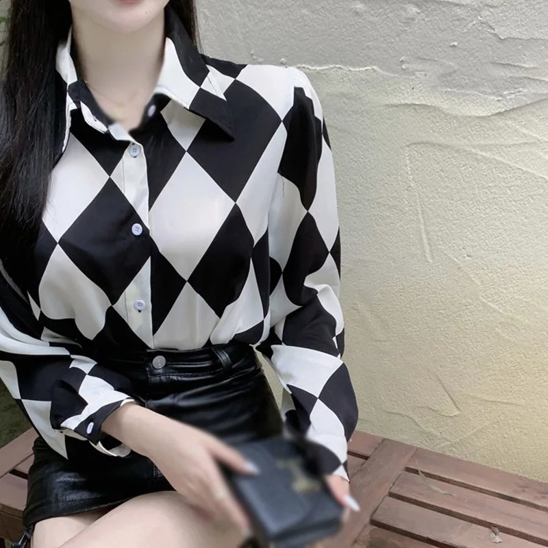 Spring Autumn Shirts for Women Long Sleeve Single Breasted Lightweight Lapel Collar 240823