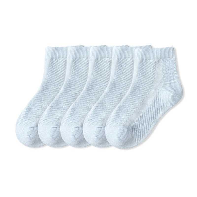 5 Pairs/Lot Summer Hot Children Socks Boy Girl Baby Cotton Fashion Mesh White Gray Blue For 1-12 Years Kids Teens Student Socks CL240824