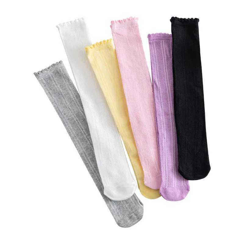 Spring Autumn Baby Children Girl Cute Socks Black White Color Mesh Breathable School Uniform Sock Knee High Long Kids Socks CL240824