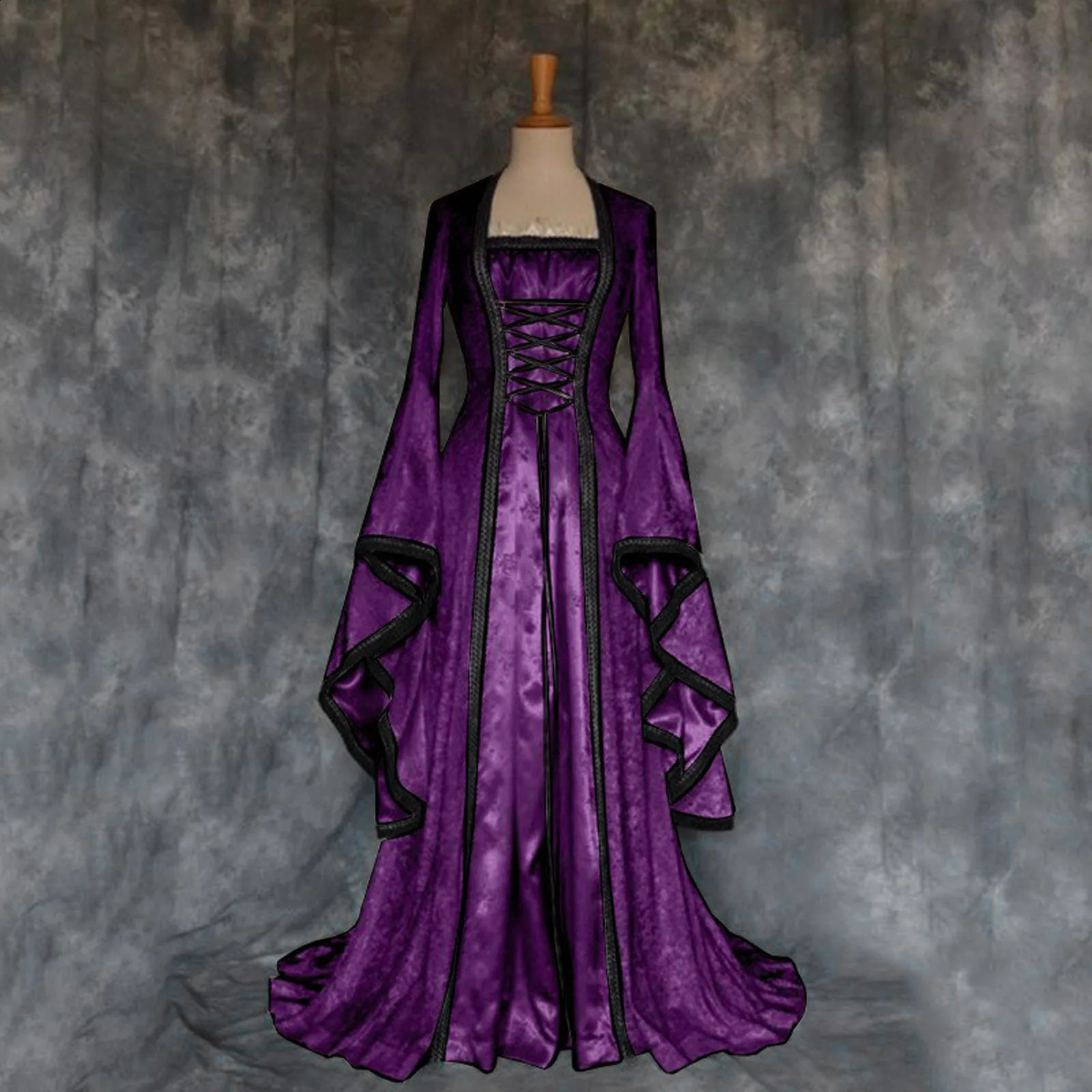 Victorian Renaissance medieval roleplaying Halloween costume womens long sleeved carnival party retro court dress 240823