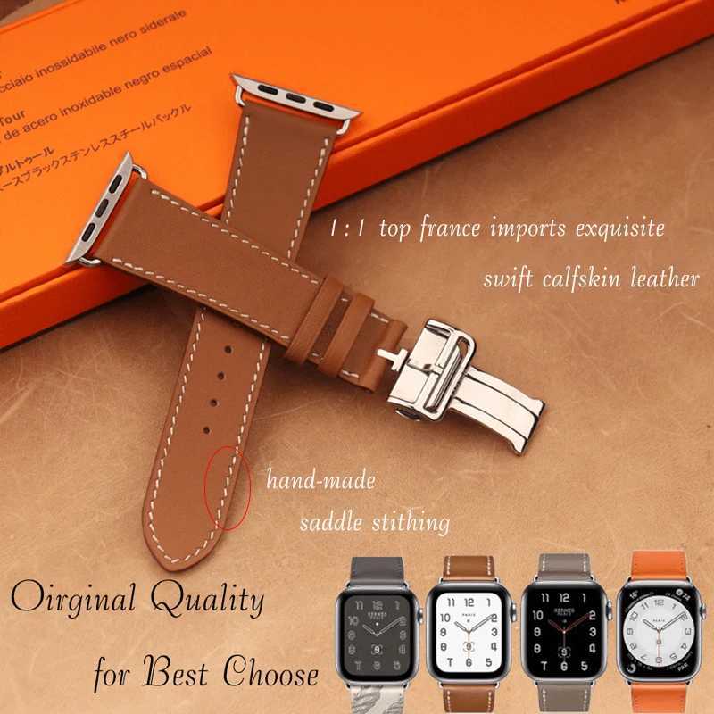 Suitable for genuine leather Correa Apple Watch strap 9 8 7 6 5 4 3 2 1 SE bracelet Apple Watch 49 45 44 42 41 40 38mm W240824