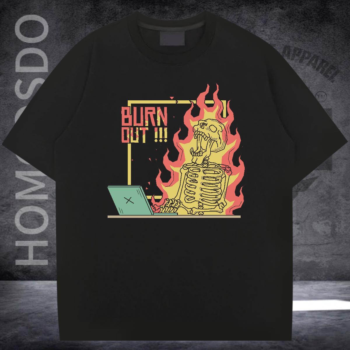 Cool Design T Shirt For Man 230g Pure Cotton skull Casual Customized Print Short Sleeve O-Neck Men Clothes T-Shirt Fashion Design Clothings