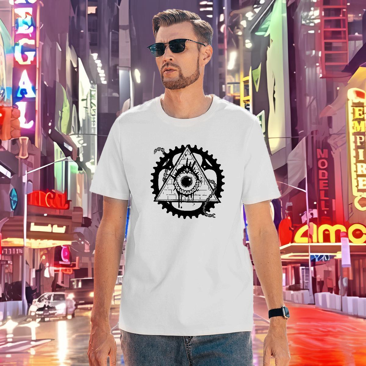 High Quality T Shirt For Man 230g 100% Cotton eye of the devil Street wear Hip Hop Oversized Pure Cotton Mens Tshirts Fashion Designer Top Tees