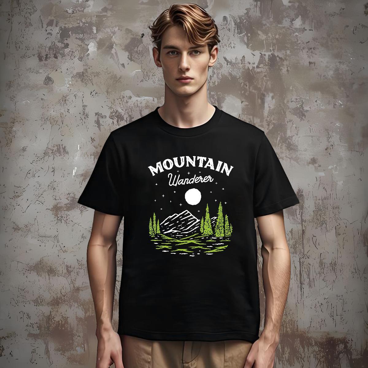 Brand T Shirt For Man 230g Cotton mountains Home Outdoor Custom Big Size Crew Neck Couples T Shirts Casual New Tops