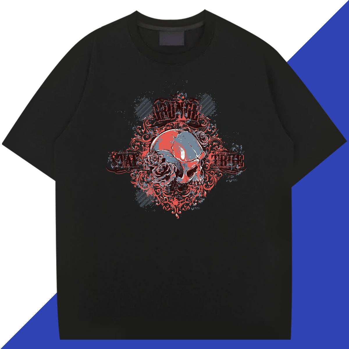 Brand T-Shirts 230g Cotton skull Sport Customized Breathable Soft Tshirt for Man Woman 2024 Designer Tops Shirt