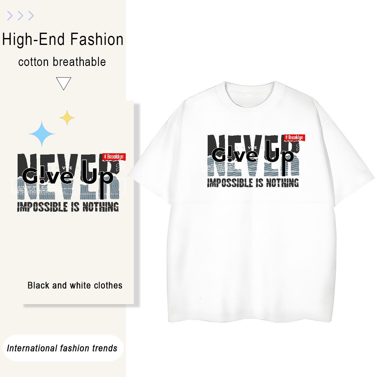5A Womens Tshirts 230g 100% Cotton letter Street T Shirt For Woman Breathable Short Sleeve DIY Logo Tops Shirt