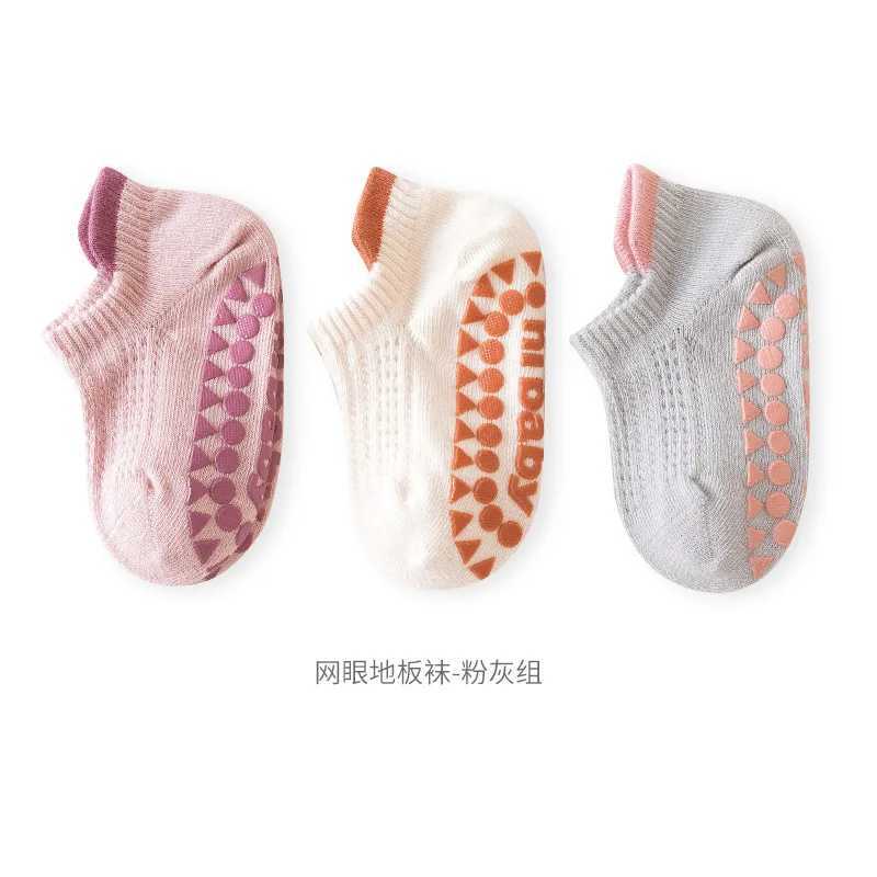 3Pairs 0-5YChildrens Boat Socks 2023 Summer Glued Non slip Childrens Floor Socks Boneless Ear Lifting Newborn Walking Socks CL240824