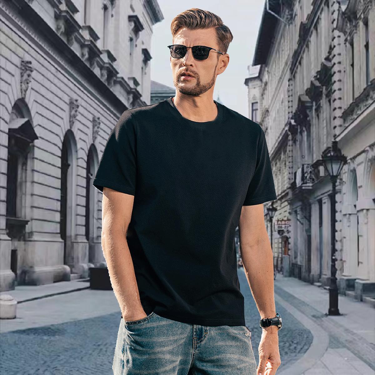 Brand T-Shirts 100% Cotton 230g eye of the devil Casual Beach DIY Anime Breathable Crew Neck Mens Tshirts Fashion New Polos
