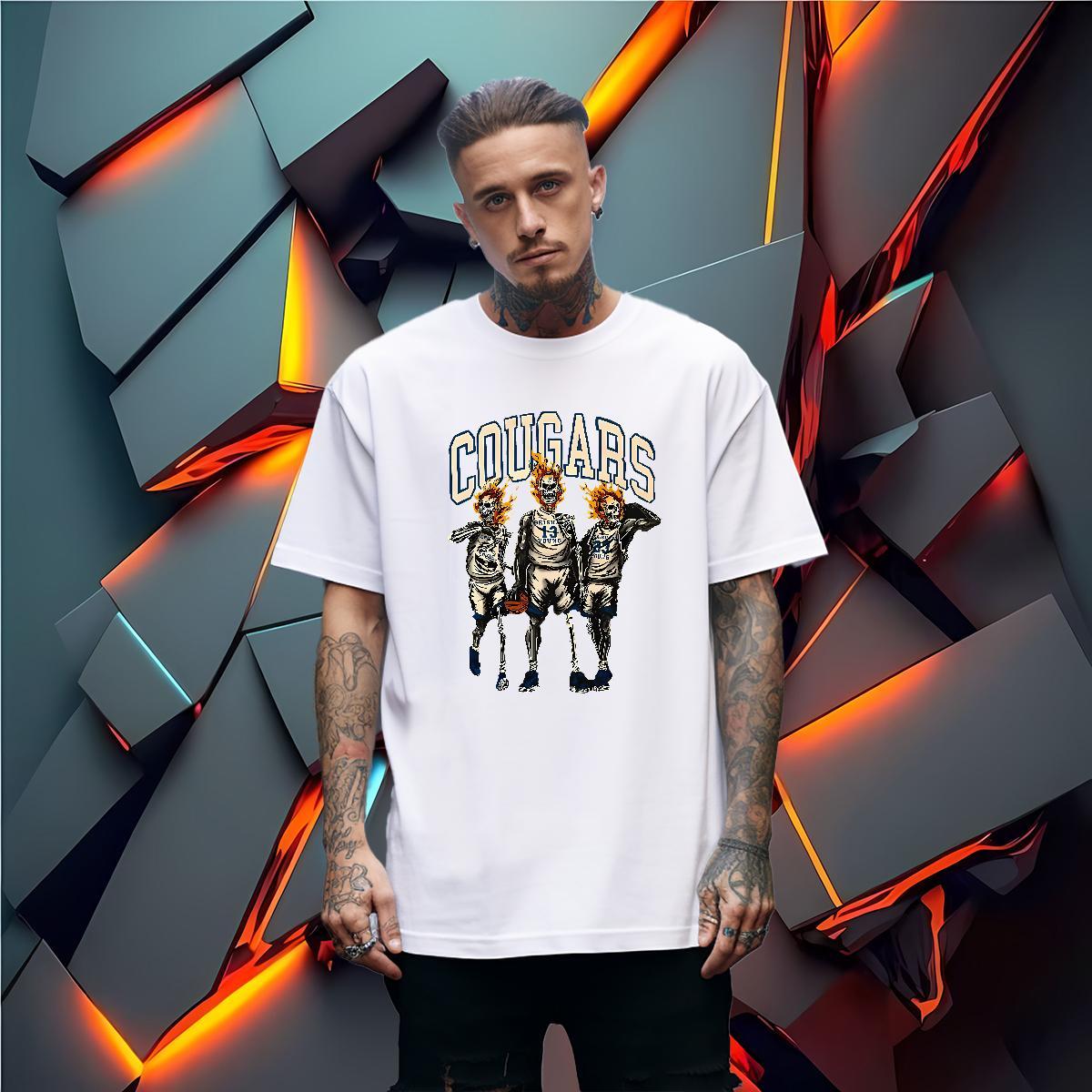 Free Shipping T Shirt For Man 230g 100% Cotton skull Summer Casual Oversized Breathable Short Sleeve Men Tshirts Fashion Designer Tees Shirts