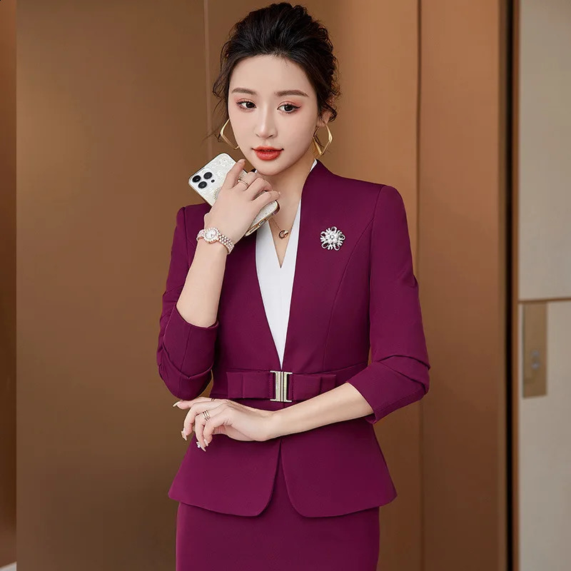 Womens sports pants set long sleeved uniform elegant womens business formal work oversized 2XL 240823
