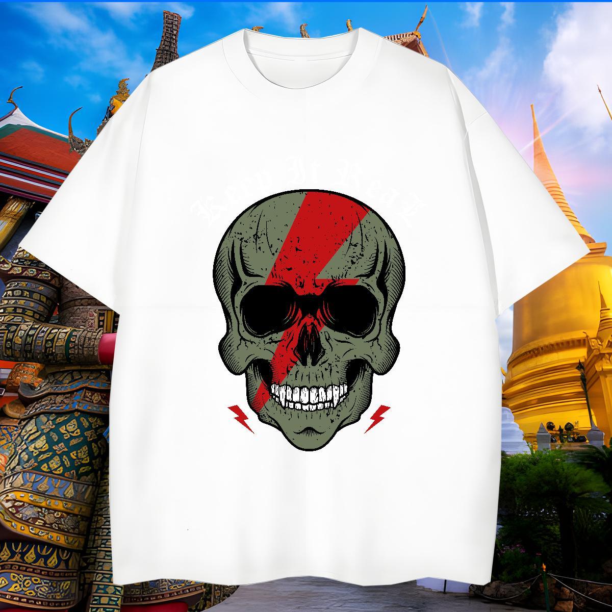 Cool Man T Shirts 100% Cotton 230g skull Daily Wear Custom Printing Breathable Crew Neck Couples T Shirts Classic Clothes