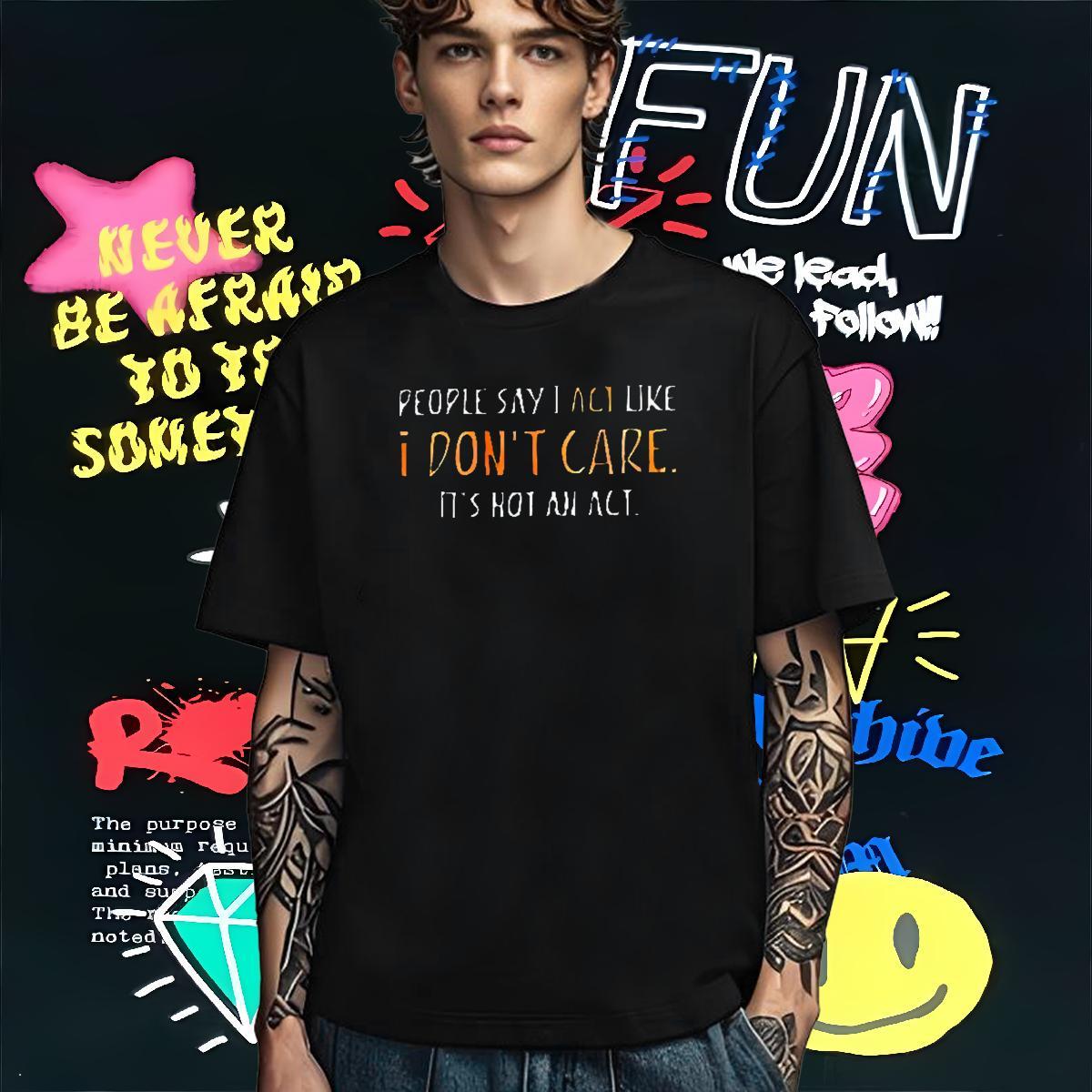 Soft T Shirts Men 230g Cotton letter Anime Printing Street Custom Anime Breathable Short Sleeve Men Tshirts 2024 Tops Tees