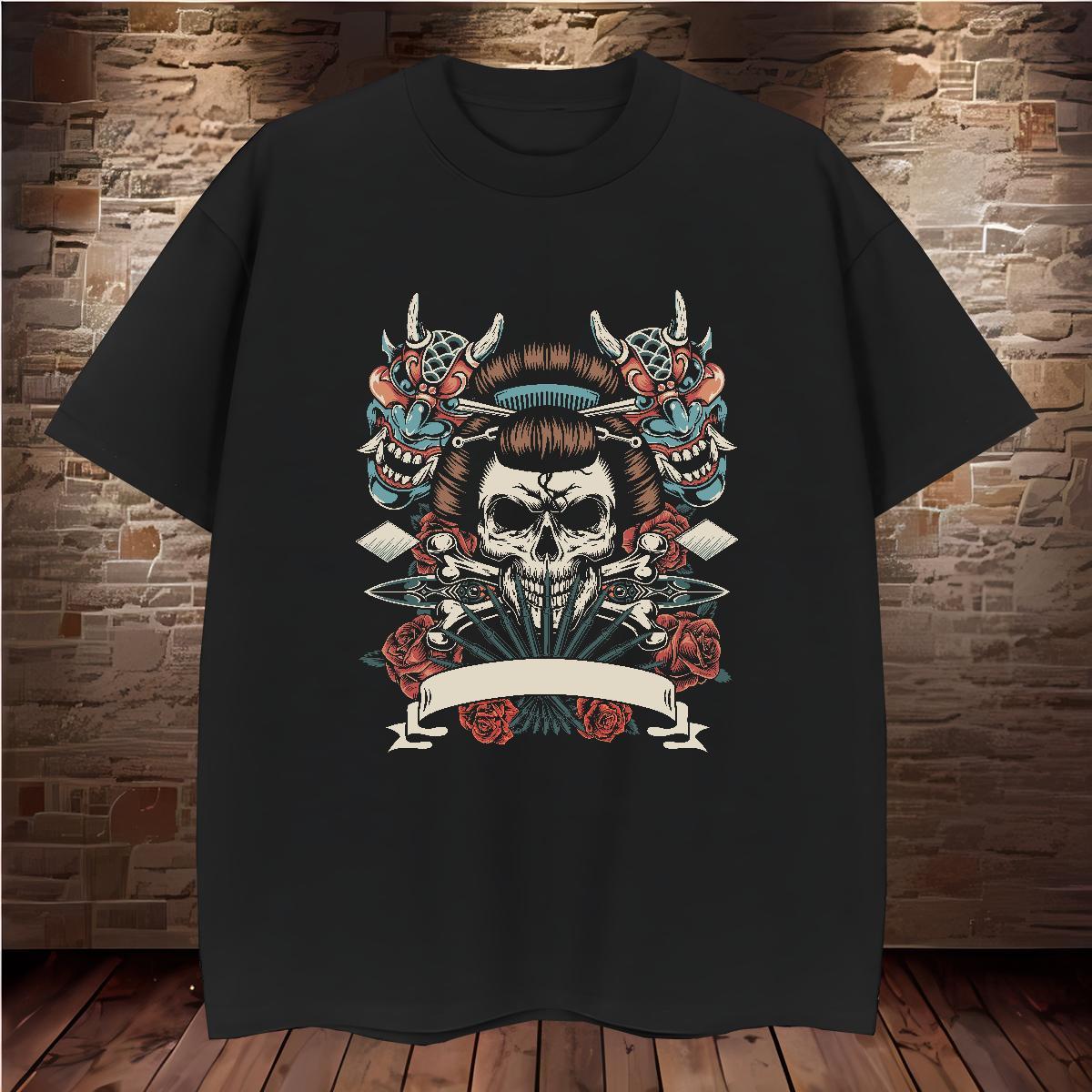 Cool Design Man T Shirts 100% Cotton 230g skull Casual Daily Wear Custom Cartoon Breathable Short Sleeve Mens Tshirts Fashion Casual Polos