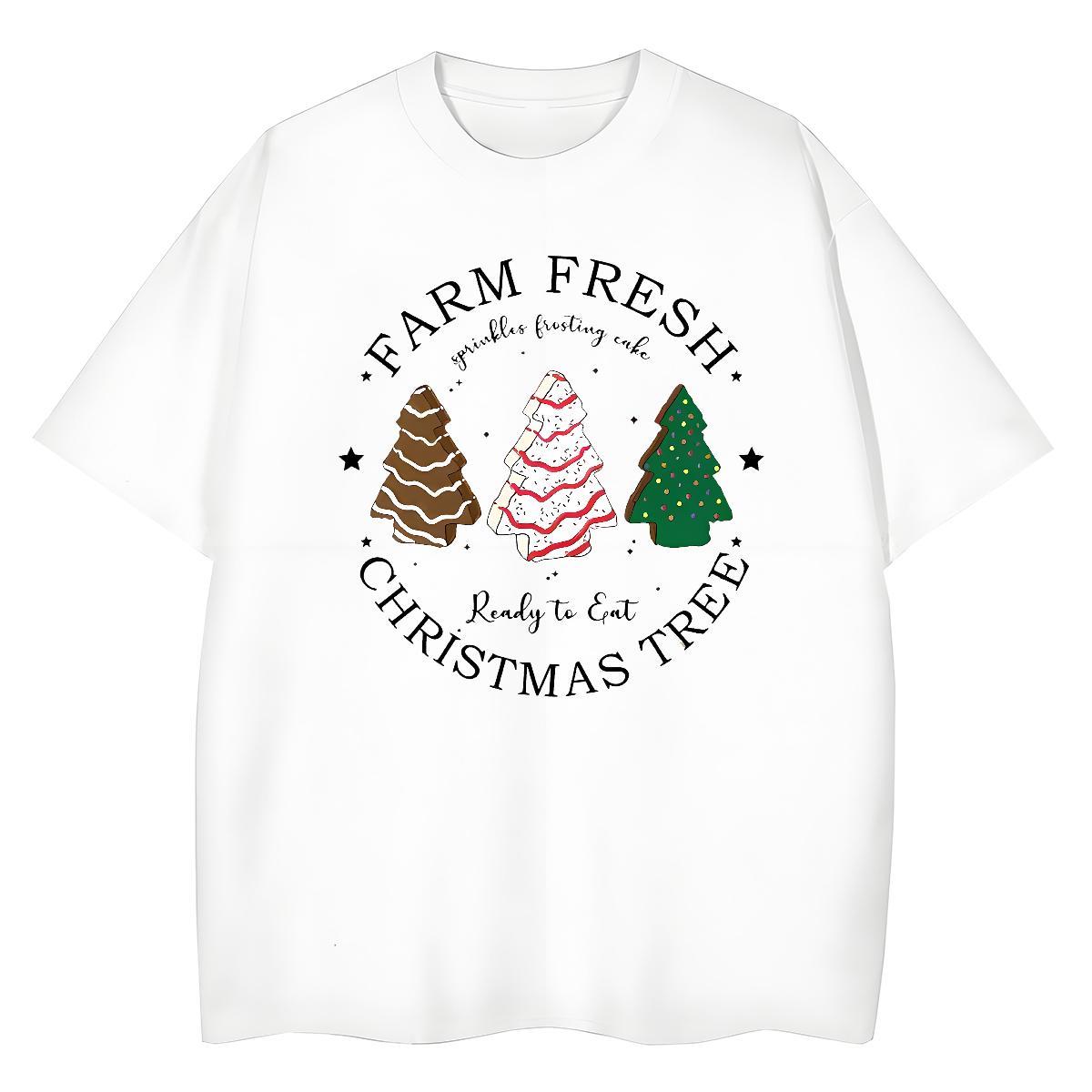 2024 Summer Men Tees christmas trees Spring Summer 100% Cotton 230g Tees Shirts Short Sleeve Soft Designer Men T Shirts Oversized 3XL 4XL