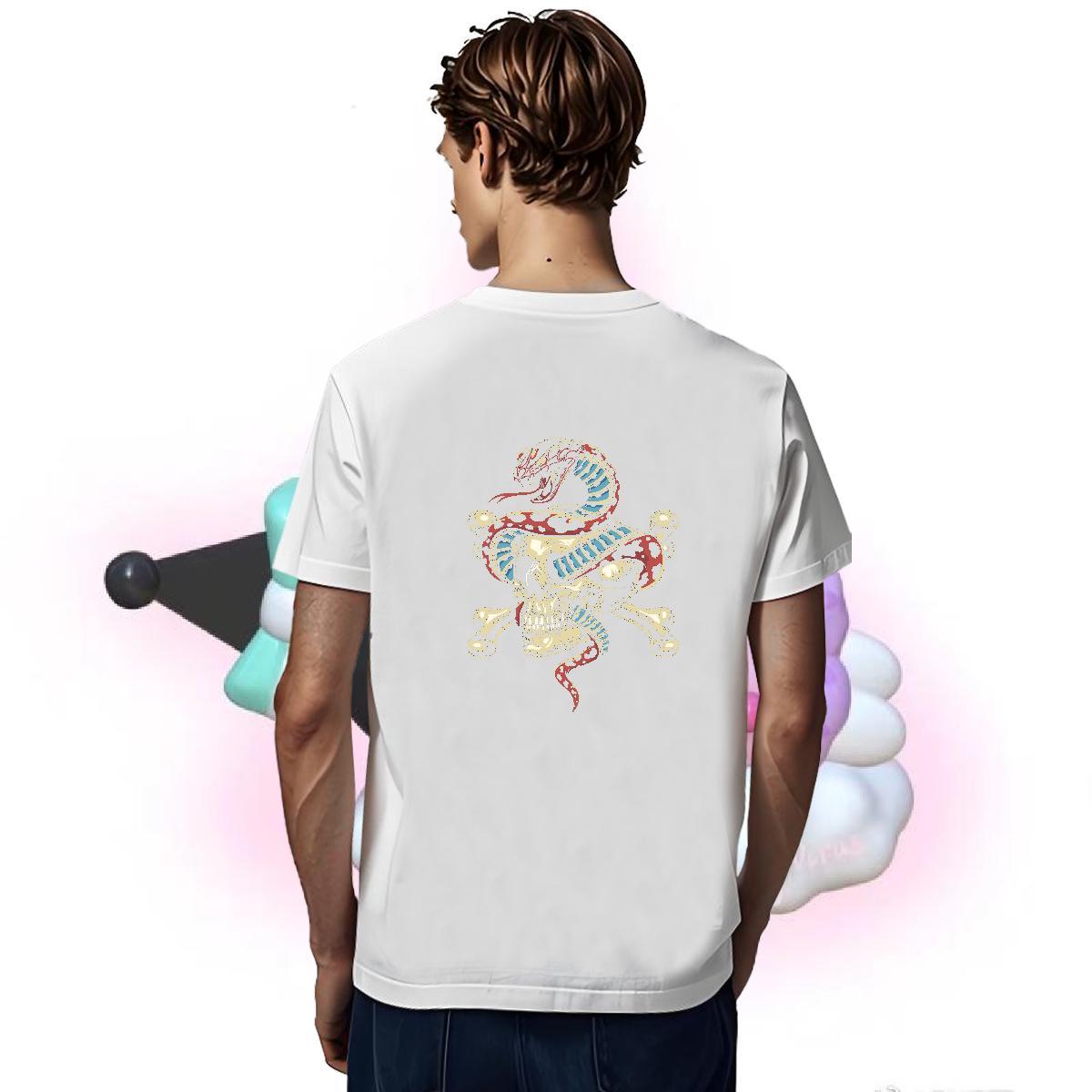 Unisex T-Shirts 100% Cotton 230g skull Casual Beach Customized Breathable Short Sleeve Men Tops Tees Fashion Tee Shirt
