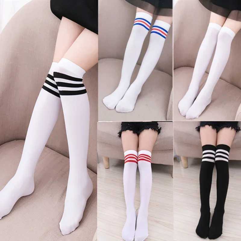 Baby Boys Girls Sports Knee High Long Socks Velvet Thin Breathable Stripe Soft Kids Sock Children School Uniform Socks CL240825
