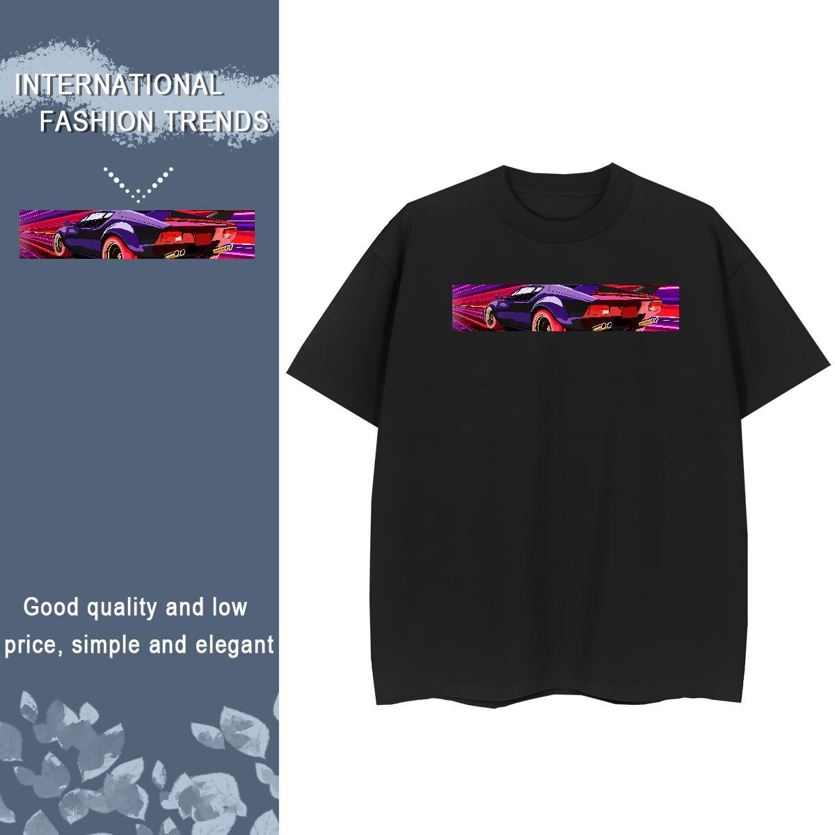 Brand T Shirt For Man 230g Pure Cotton car Daily Outfit Custom Printing Breathable Crew Neck Men Tees 2024 New Polos