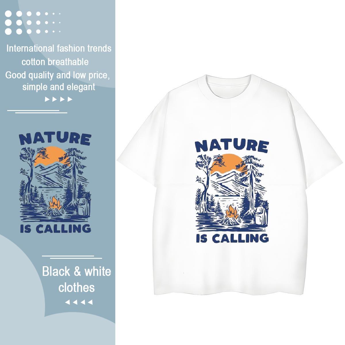 Free Shipping Women Tshirts 230g Cotton mountains Hip Hop Street Women T Shirts Breathable Short Sleeve Cartoon Printing L-4XL Clothes