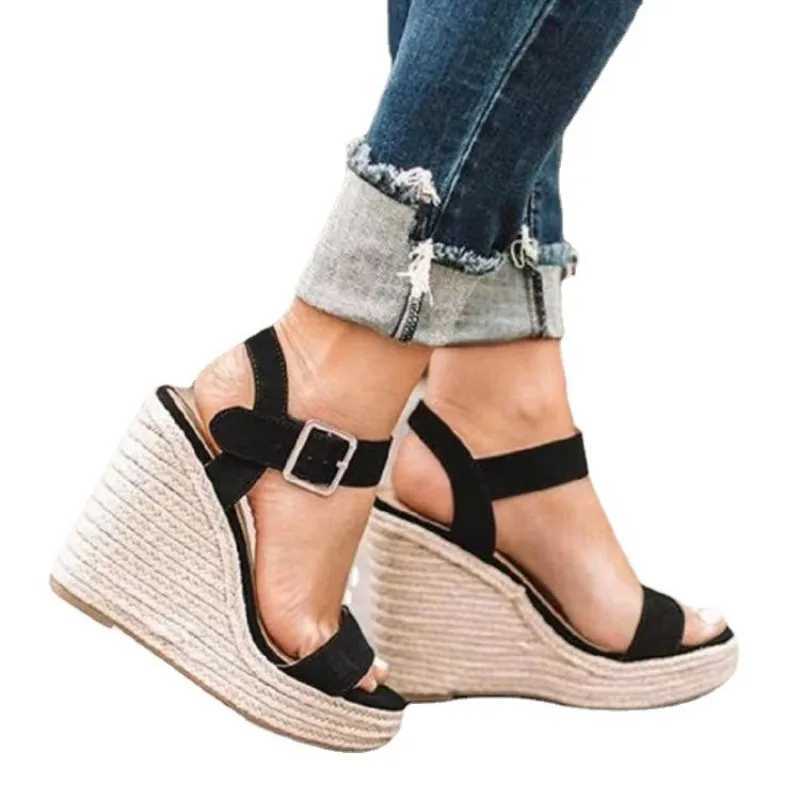 High Quality Women Leisure Wedges Heeled Wedge heel serpentine sandals Summer New Sandals Party Platform High Heels Shoes sandalias mujer T241227