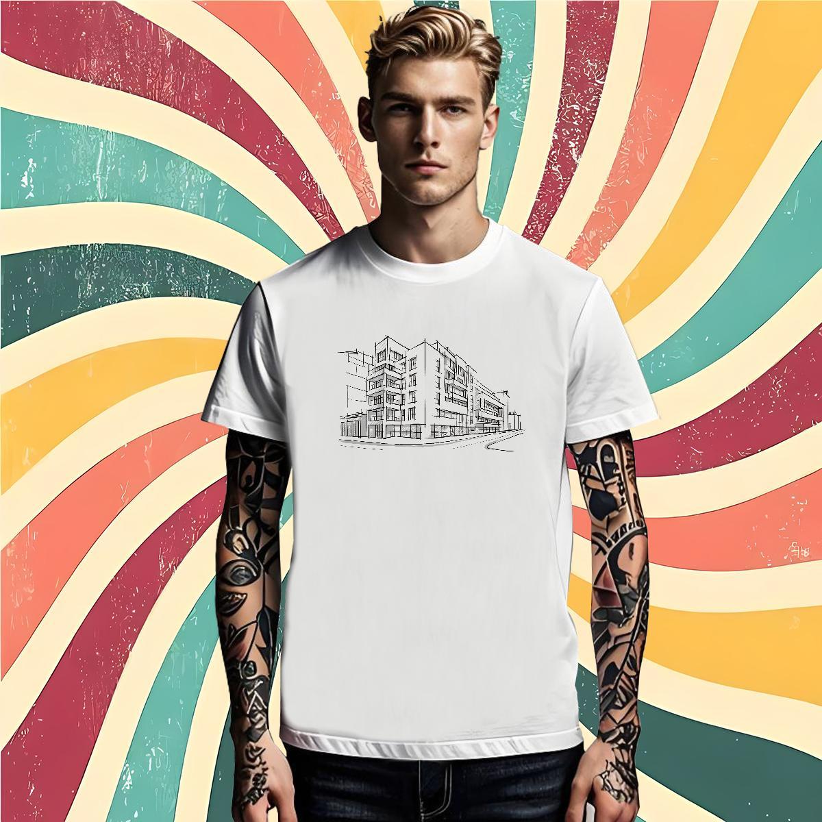 Casual New Men Tees House Sports Casual 230g Pure Cotton Tops Shirt Breathable Short Sleeve Loose T-Shirts for Men Plus Size Cartoon