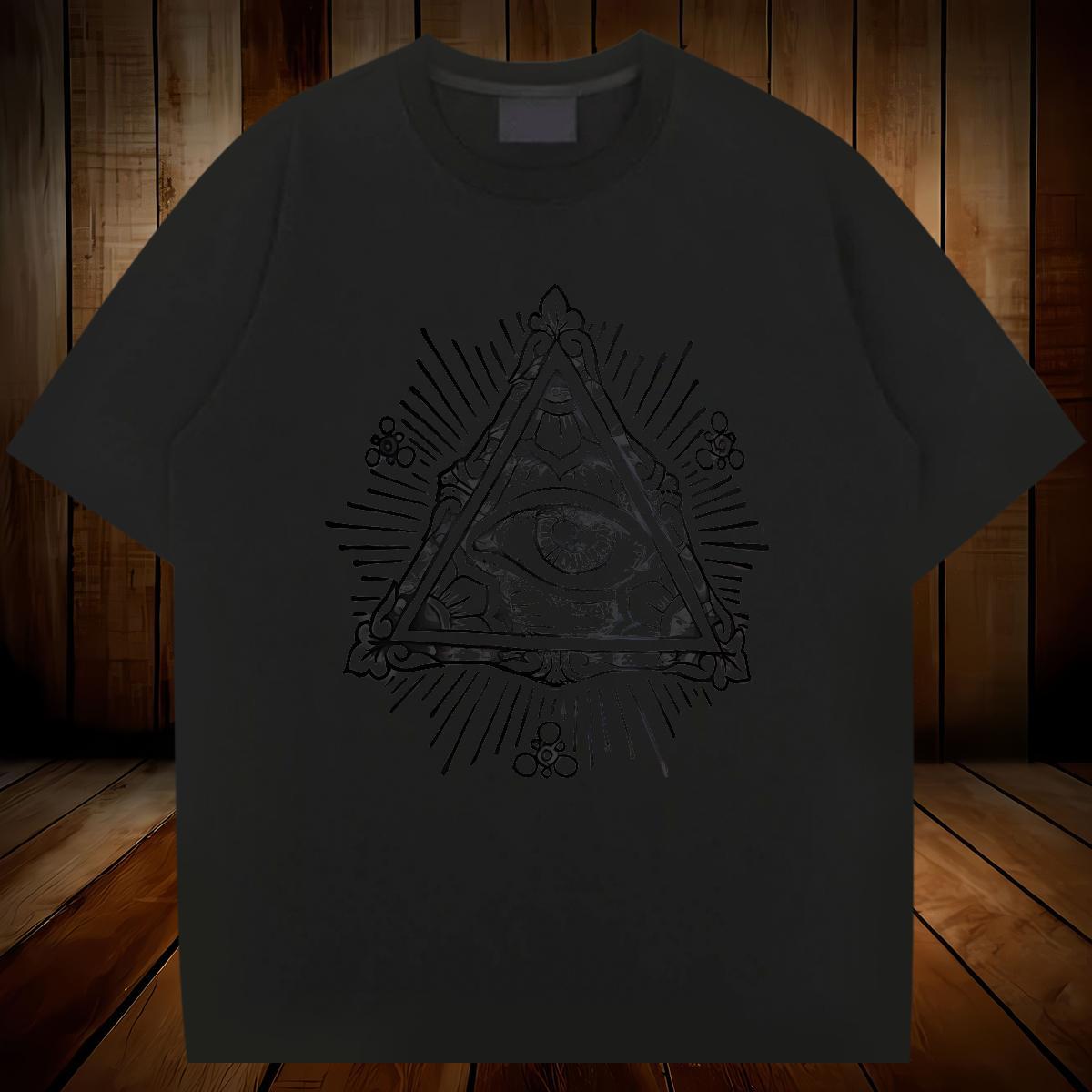 Free Shipping T Shirt For Man 230g 100% Cotton eye of the devil Spring Summer Black Oversized Breathable Crew Neck Mens Tshirts Stylist Tees Shirts