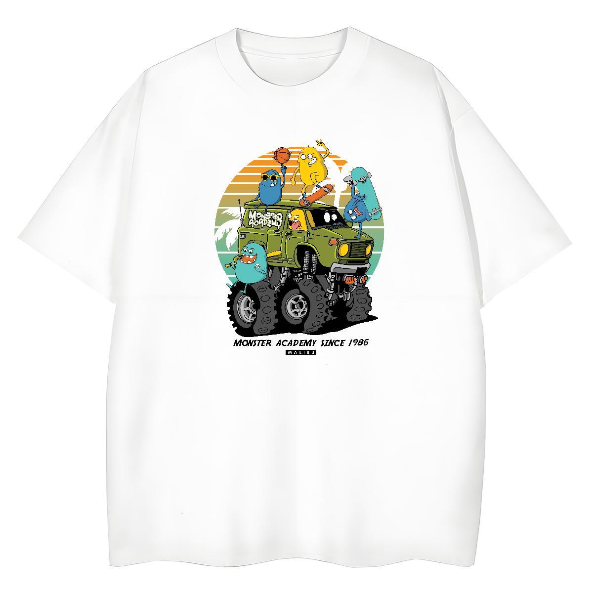 Unisex Tshirt for Man Woman 230g Cotton America Casual T-Shirts Short Sleeve O-Neck Cartoon Printing L-4XL Tees Shirts