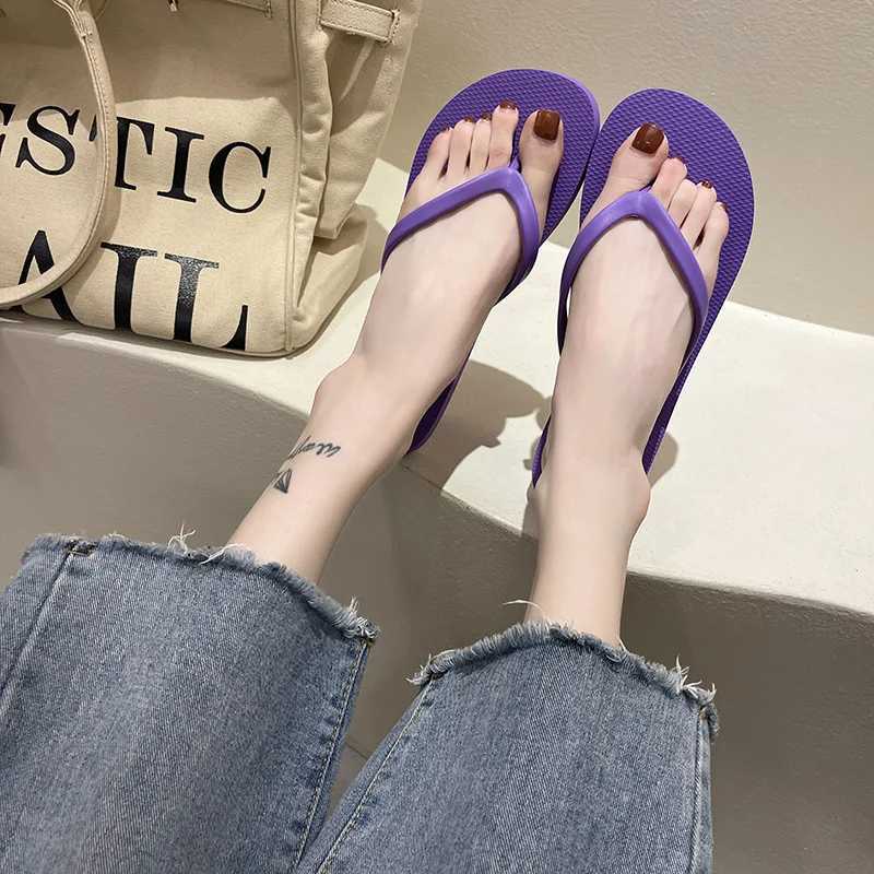 Couple beach sandals summer flip up womens cute candy color indoor flat shoes mens beach slippers anti slip soft sole W250414