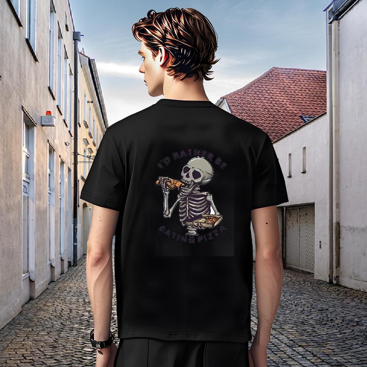 Unisex Men T Shirts 230g 100% Cotton skull Outdoor Custom Anime Breathable Crew Neck Men Tshirts 2024 Summer Top Tees