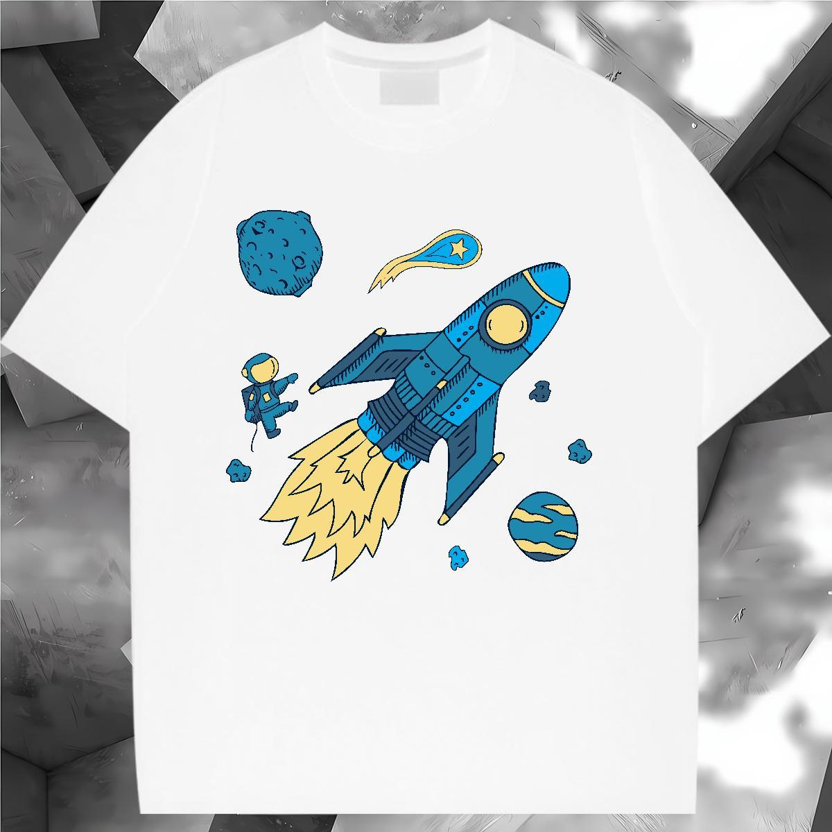 Wholesale Woman Tshirt 230g 100% Cotton universe Spring Summer T-Shirts Breathable Short Sleeve Cartoon Anime Tshirts