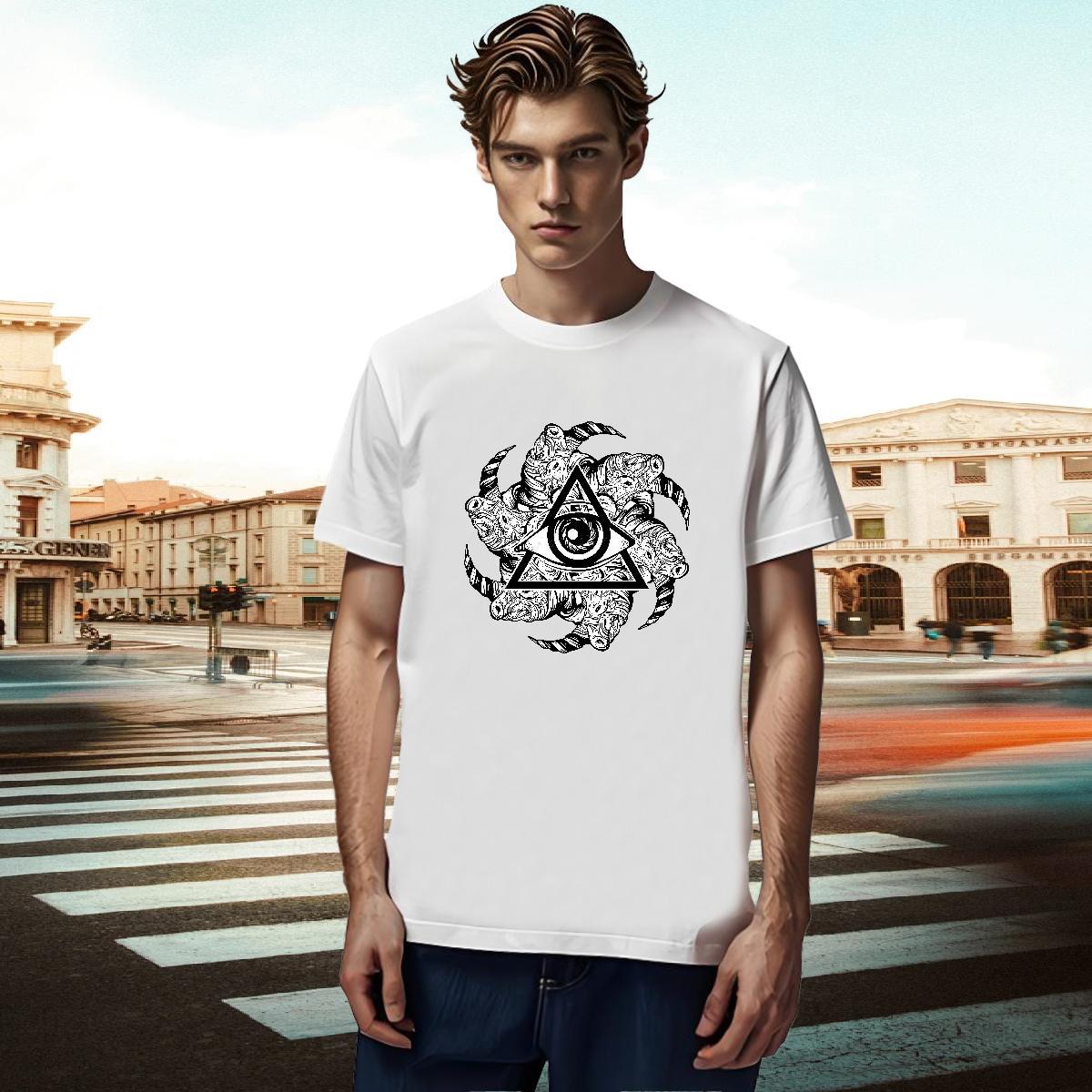 Wholesale T Shirt For Man 100% Cotton 230g eye of the devil Sport Customized Breathable Short Sleeve Men Tshirts DIY Customized Tees Shirts