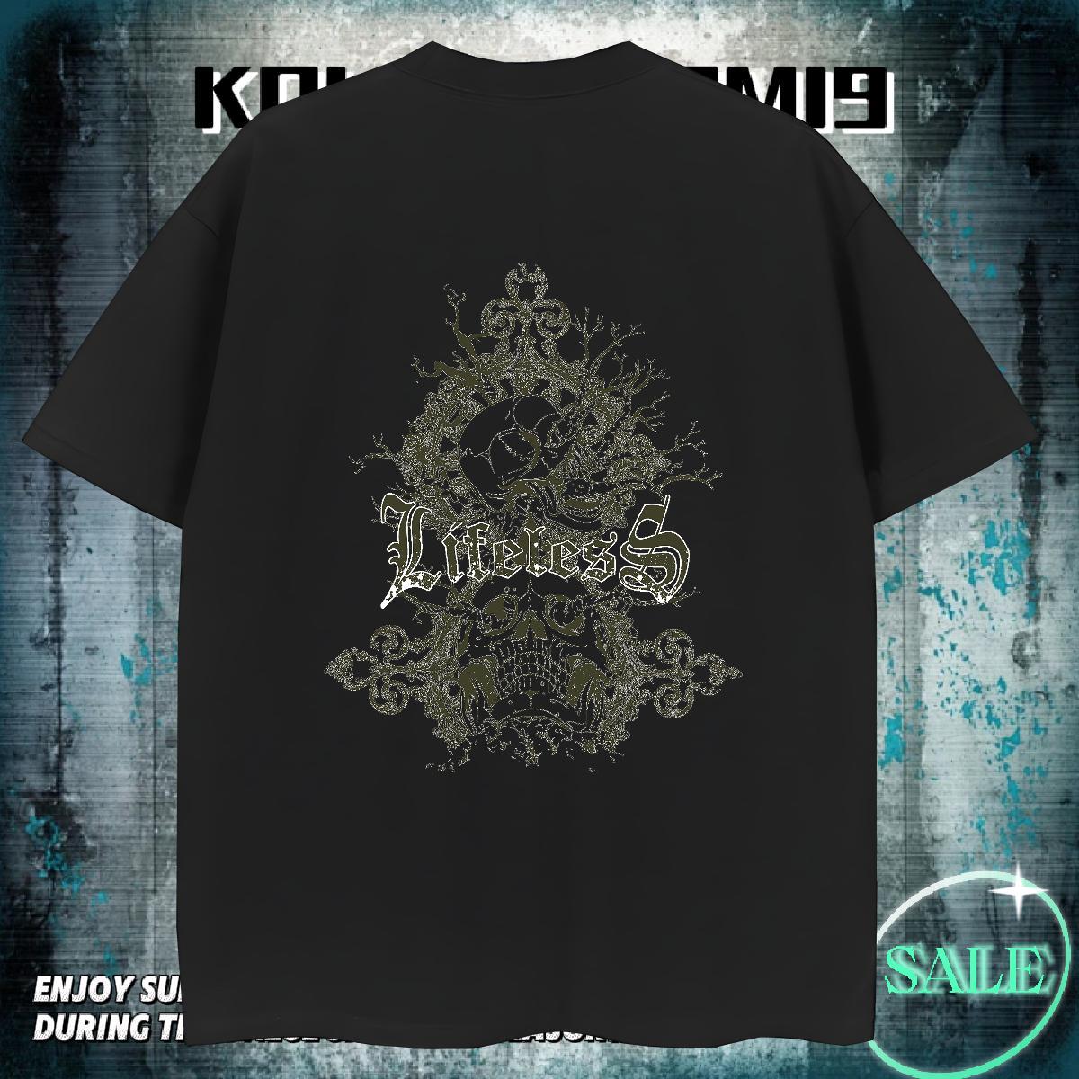 TOP Quality Men T Shirts 230g Cotton skull Sports Casual Floral Print Short Sleeve O-Neck Tshirt for Man Woman Designer Tee Shirt