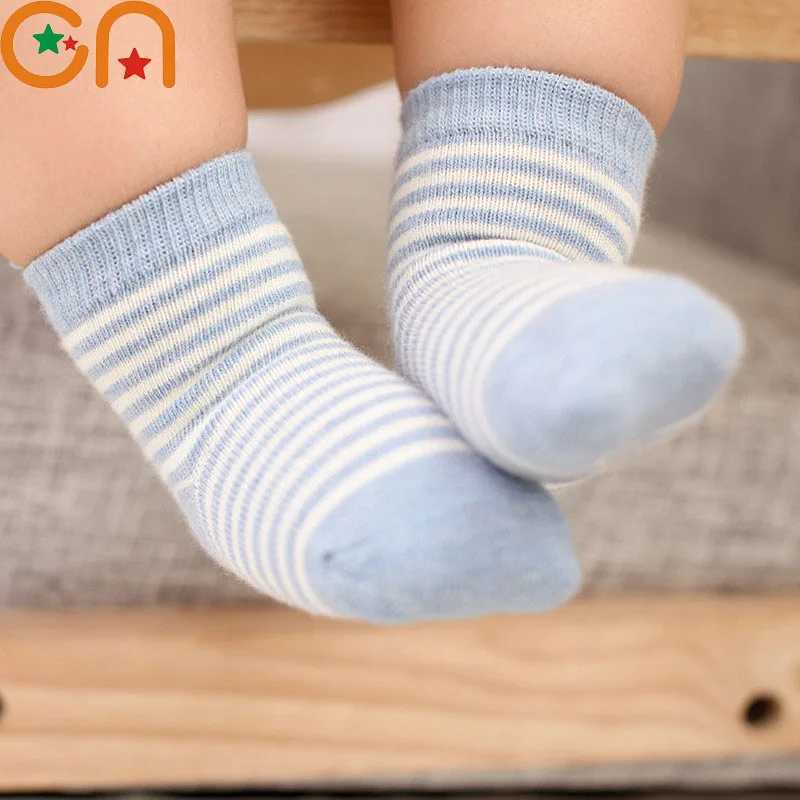 5 Pairs/Lot Kids Soft Cotton Socks Boy Girl Baby Infant Fashion Stripe Warm For Autumn Winter 0-8 Years Children Cartoon Sock CL240824