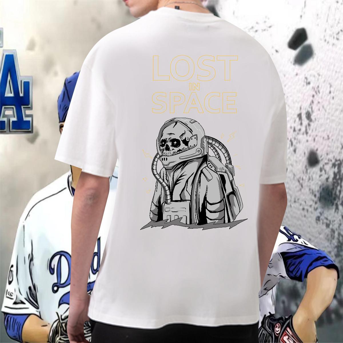 Designer Mens T Shirts 230g 100% Cotton skull Anime Printing Street Custom Printing Round Neck Short Sleeve Men Tops Tees Wholesale Wear