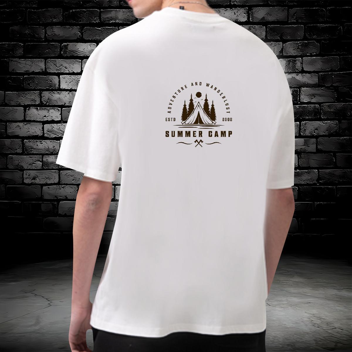 Loose Men T Shirts 230g Cotton mountains Anime Printing Street White Plus Size Breathable Short Sleeve Tshirt for Man Woman Custom Tshirts